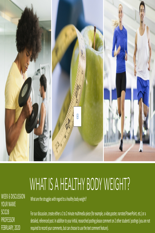 SCI 228 Week 6 Discussion; What Is A Healthy Body Weight